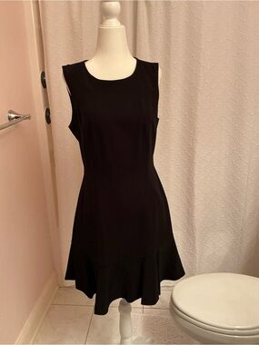 1. State Black Sleeveless Flare Hem Mini Dress
